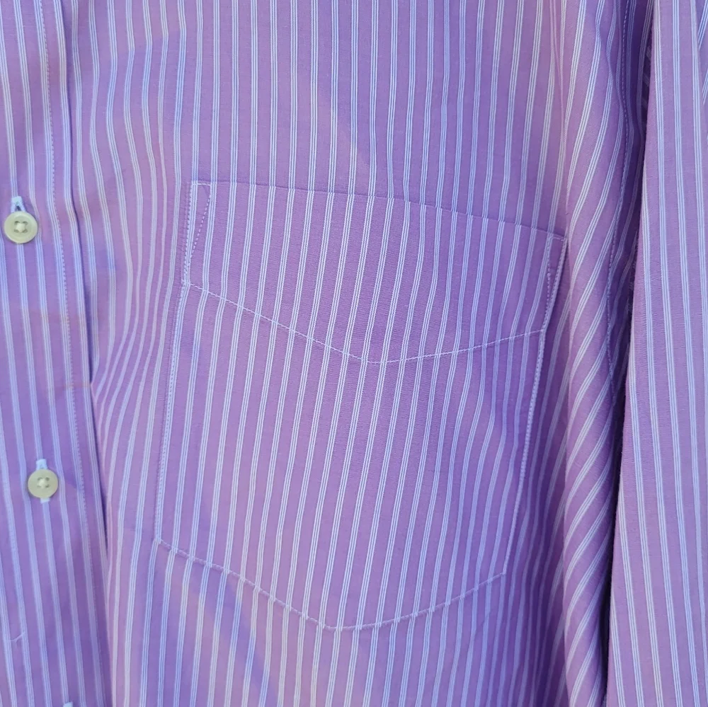 J.Crew Mens Purple Striped 100% Cotton Button Down Longsleeve Shirt L